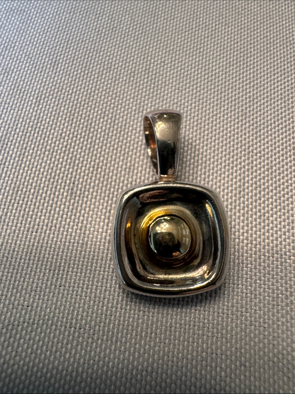 Silpada Two-Tone Square Pendant Necklace Charm